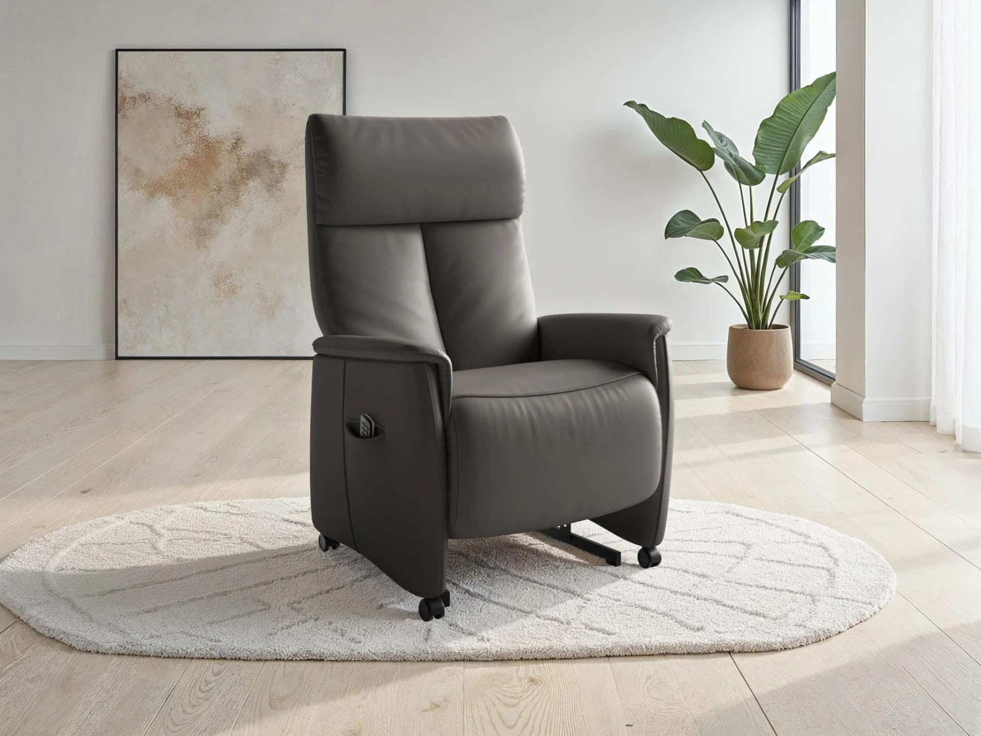SIT & MORE TV-Sessel Cremona Comfort Mocca Elektrisch mit Akku