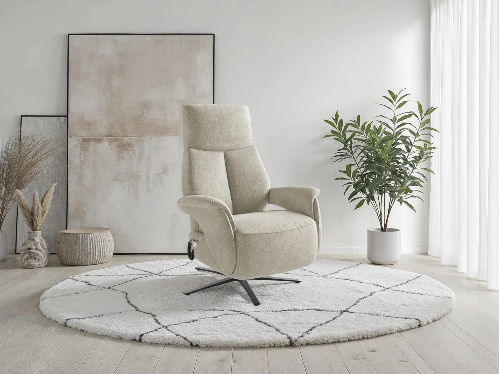 SIT & MORE TV Lazy Sessel Silber Elektrisch Verstellbar