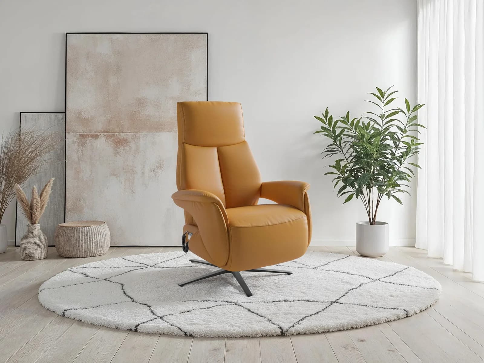 SIT & MORE TV Lazy Sessel Curry Elektrisch Verstellbar