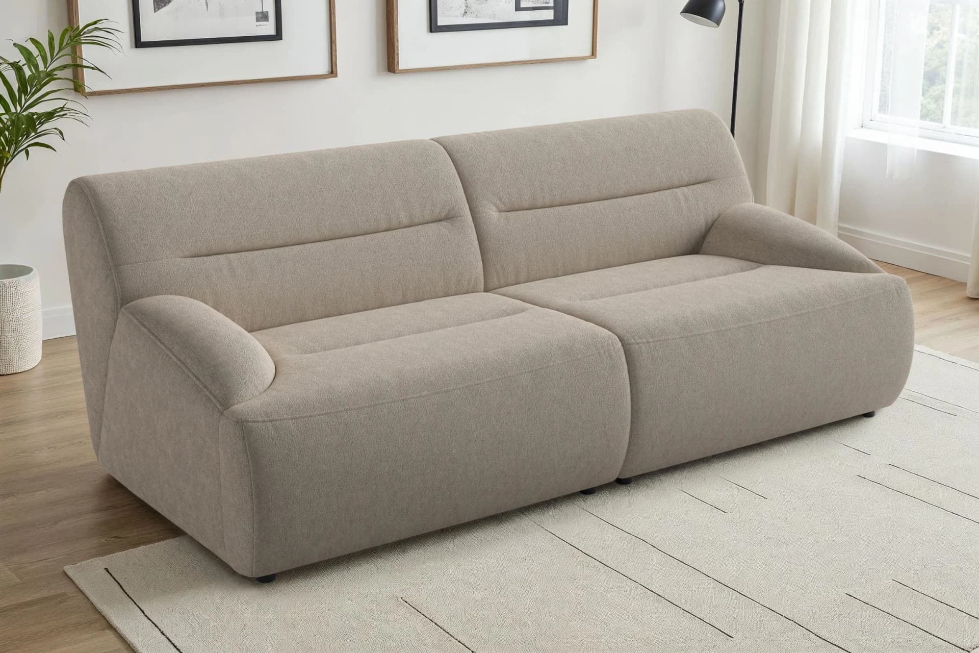 SIT & MORE Big-Sofa Scrabble Taupe 200cm
