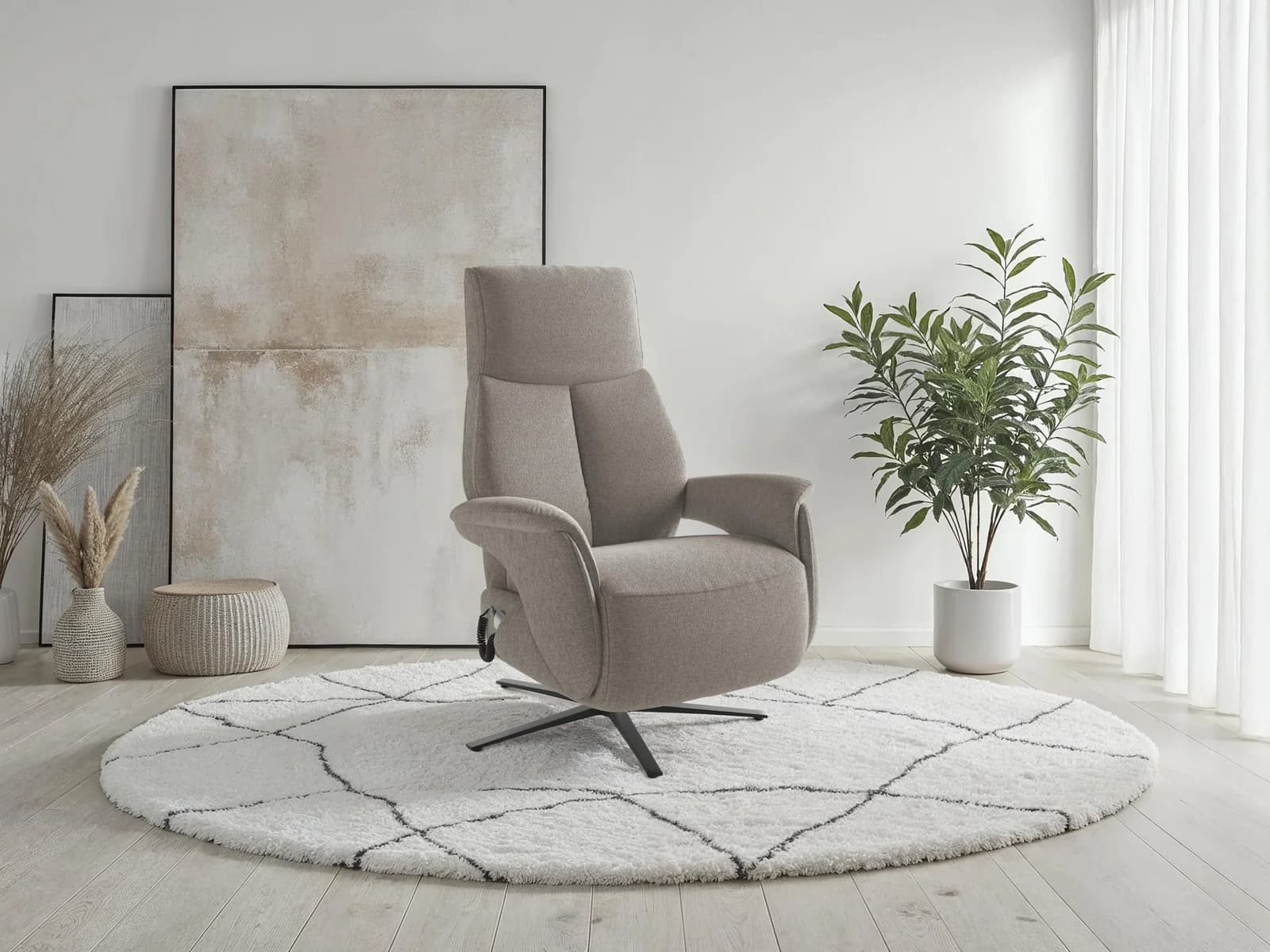 SIT & MORE TV Lazy Elektrischer TV-Sessel Taupe mit Akku