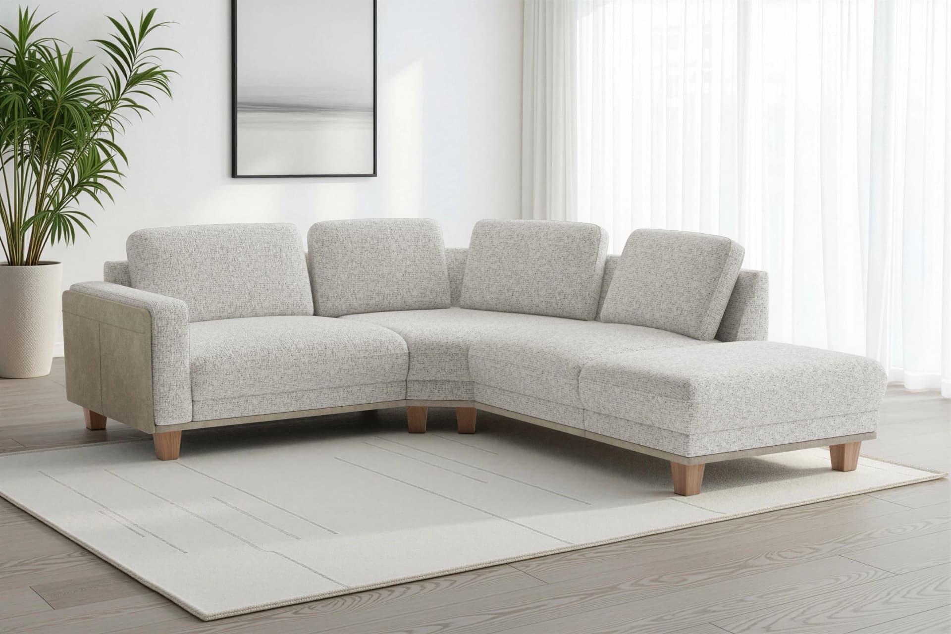 SIT & MORE Concept Ecksofa Ivory Chenille