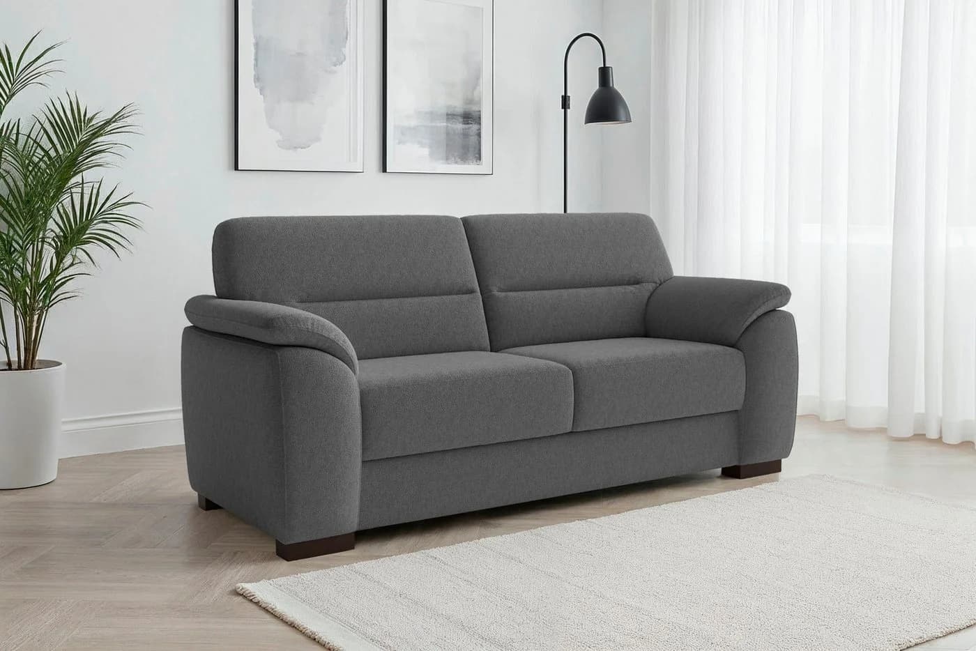 sit&more 3-Sitzer Sofa Montego mit Federkern und Holzfüßen