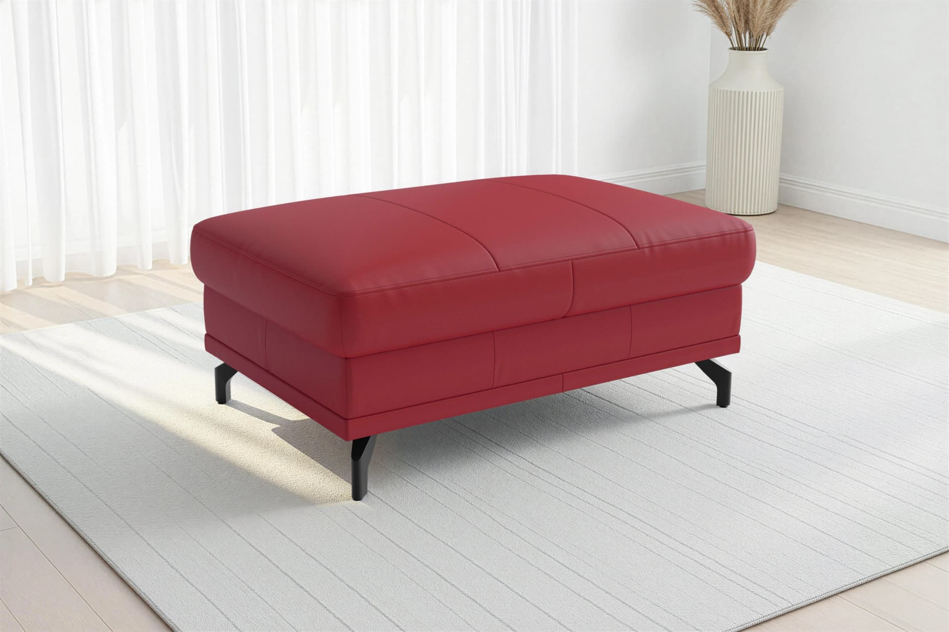SIT & MORE Chelsea Polsterhocker mit Stauraum Rot