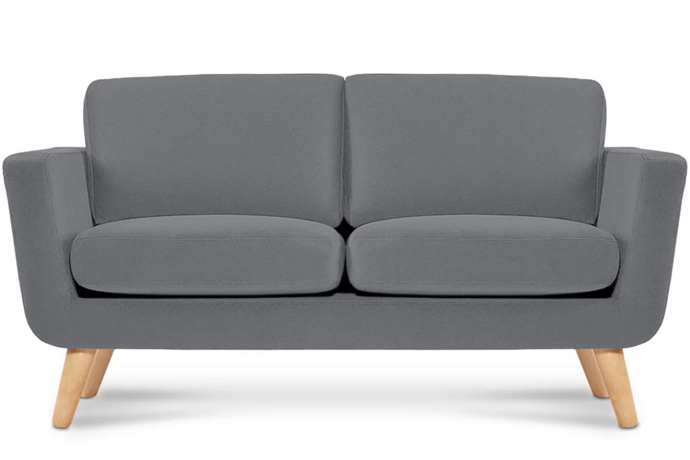 KONSIMO TAGIO 2-Sitzer Sofa Grau Skandi-Stil Massivholz