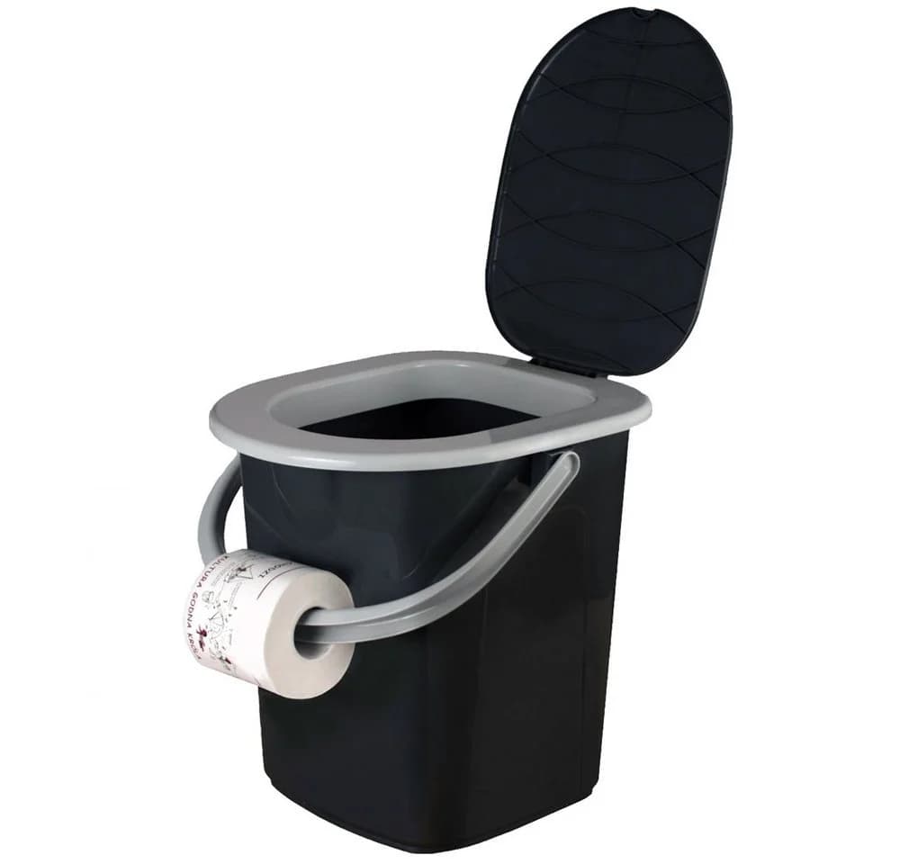 BranQ Campingtoilette 22L Tragbar mit Griff und Deckklappe