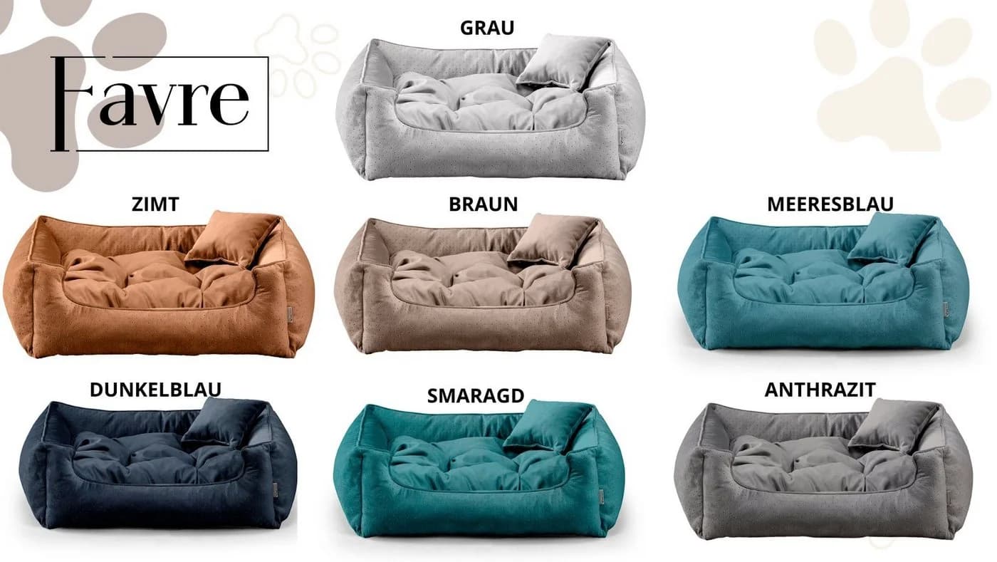 FAVRE Samt-Hundebett Relax Bless PARIS grau