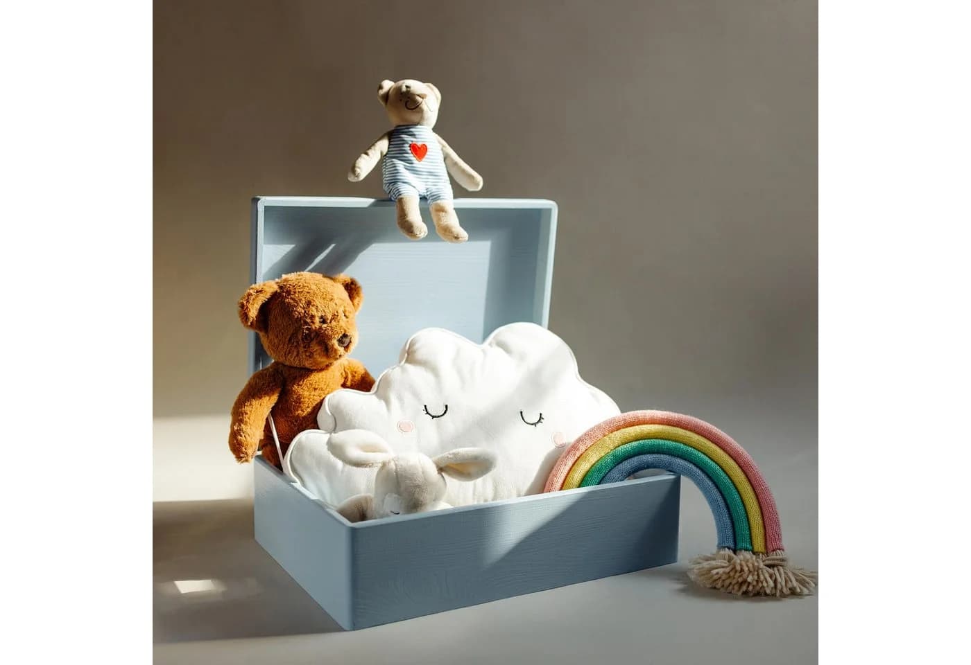 Creative Deco Holzkiste mit Deckel 40x30x14 cm Erinnerungsbox Baby