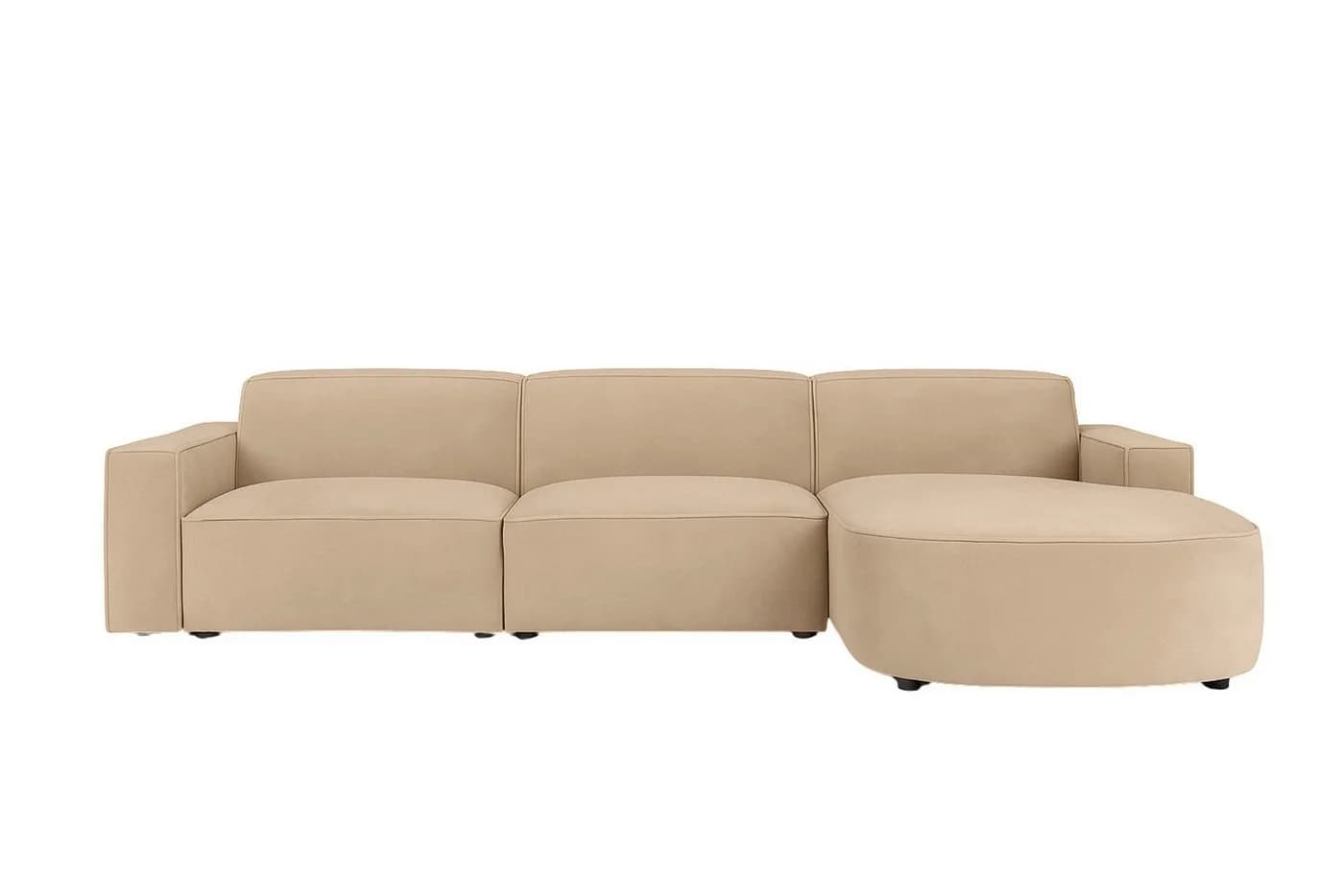 Kaiser Möbel Ecksofa Cursal Round Beige Modernes L-Sofa