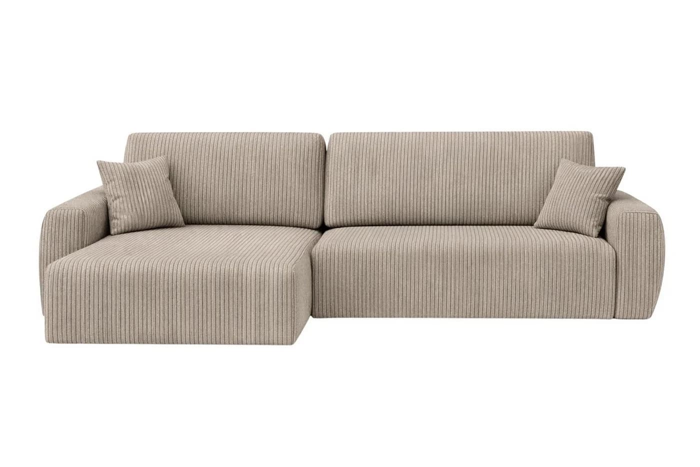 Kaiser Möbel Ecksofa Ariel L Cord-Sofa mit Schlaffunktion und Bettkasten
