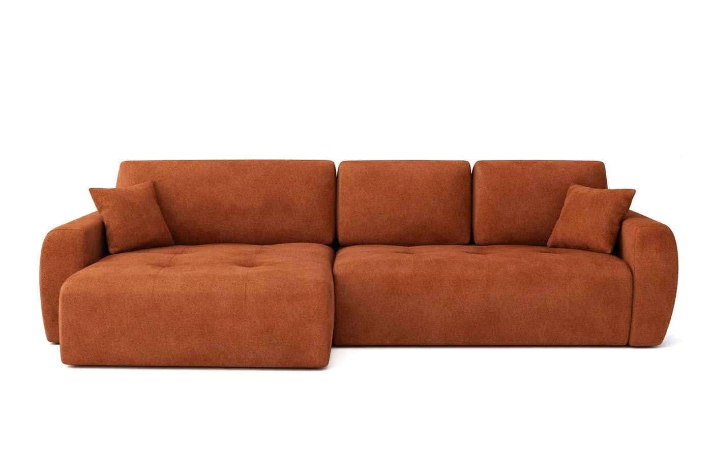 Kaiser Möbel Ecksofa Ivo L mit Schlaffunktion und Bettkasten Braun Velours