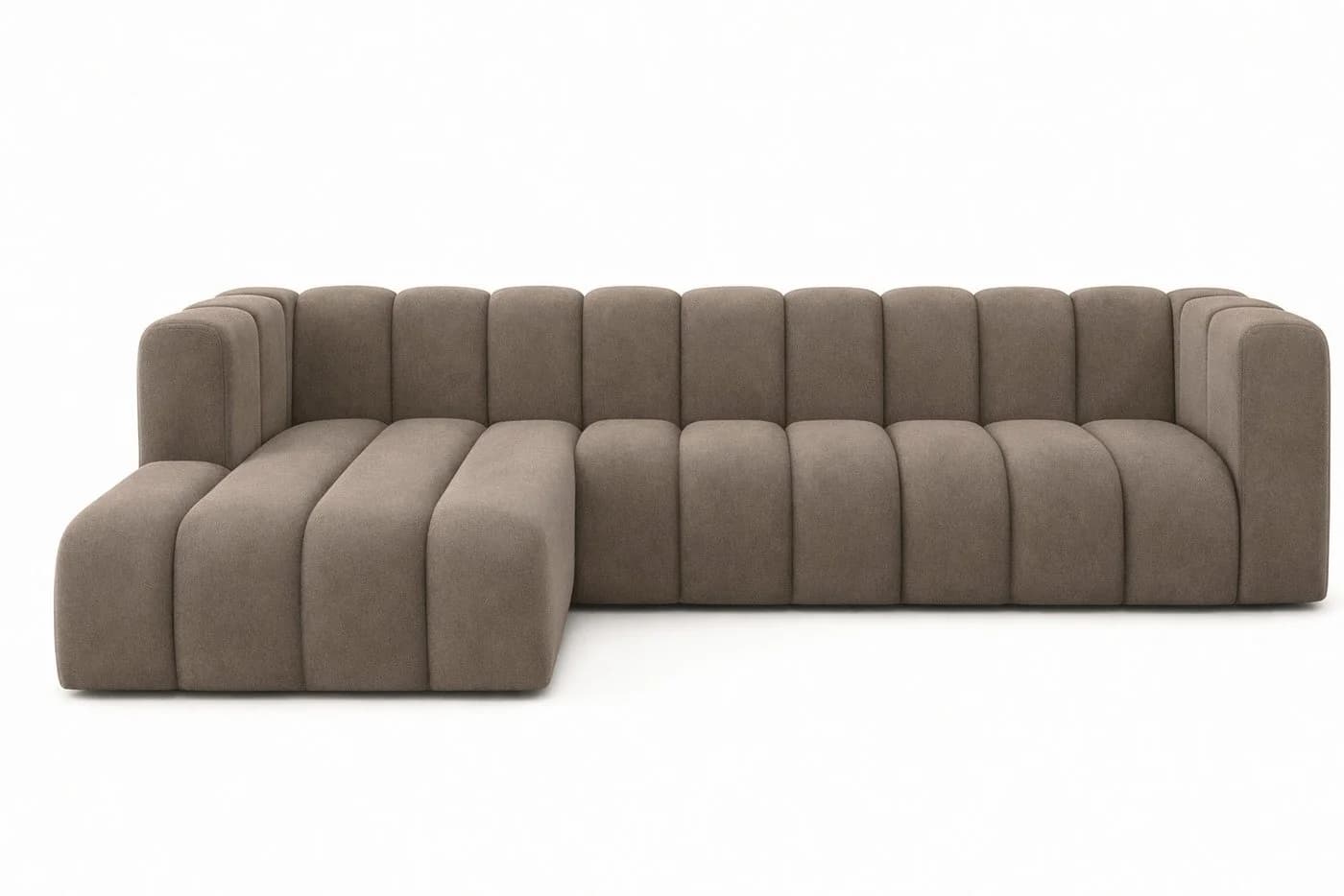 Kaiser Möbel Ecksofa Salvador Grand L Dunkelbeige Samt