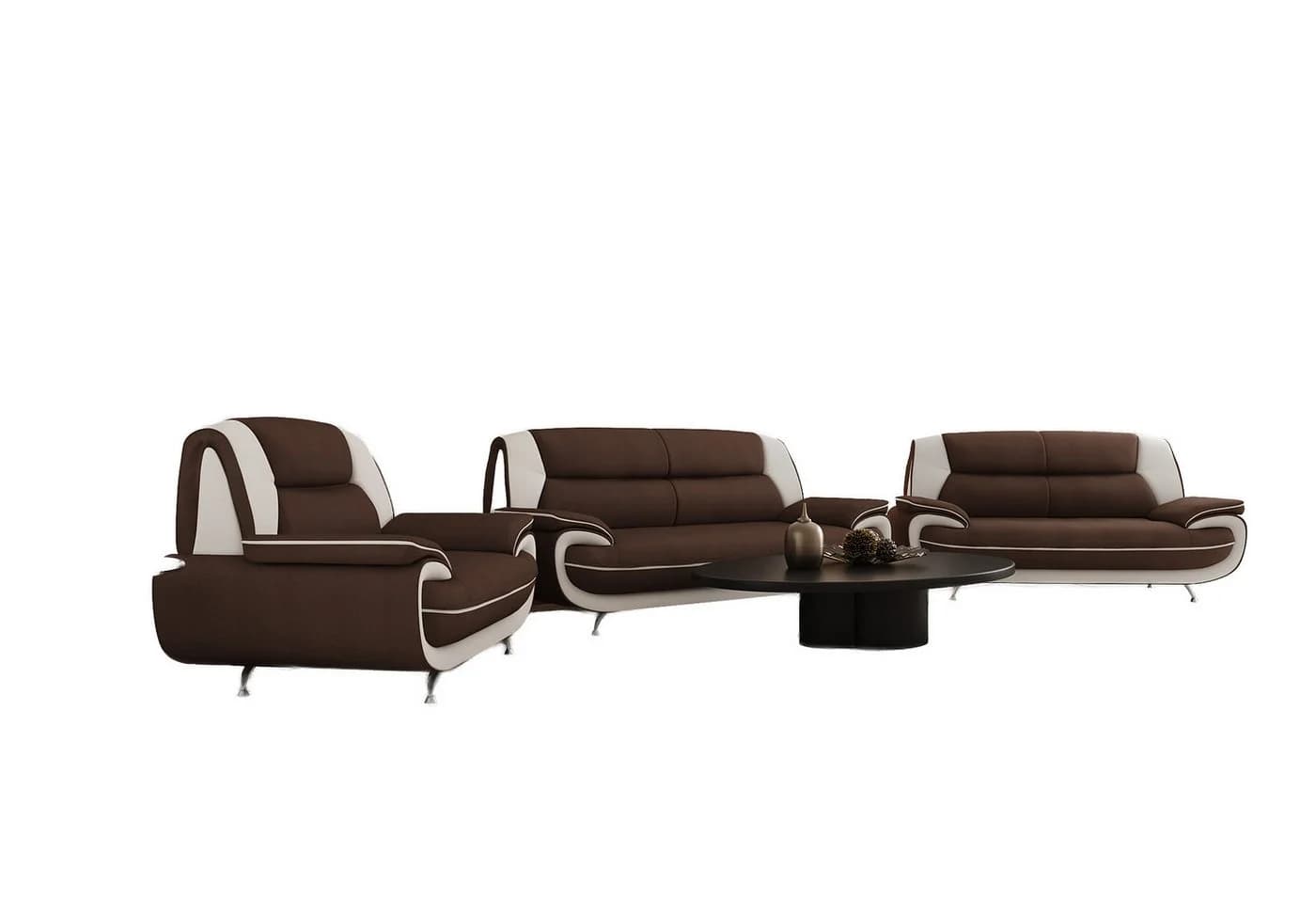 Kaiser Möbel Loungeset PALERMO 3-2-1 Wohnzimmer-Set Stoff Kronos Modern