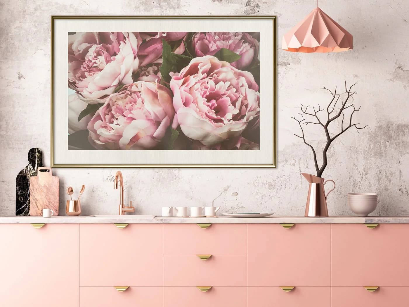 Artgeist Poster Pink Peonies Rosa Blumenmotiv