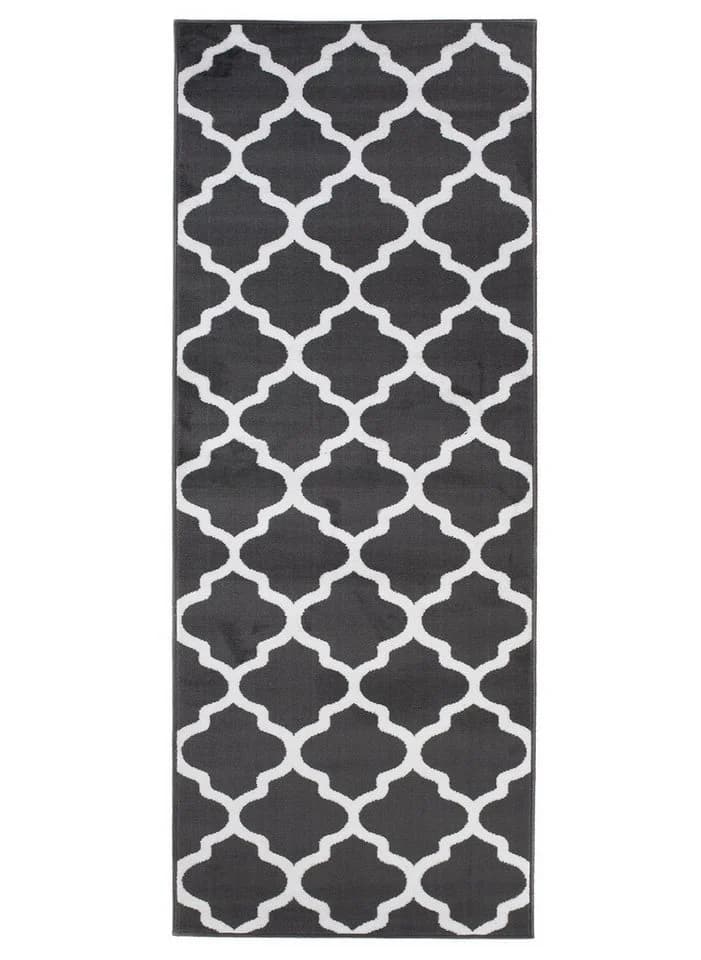 Tapiso Läufer LUXURY Rechteckig Weiss Grau Kurzflor