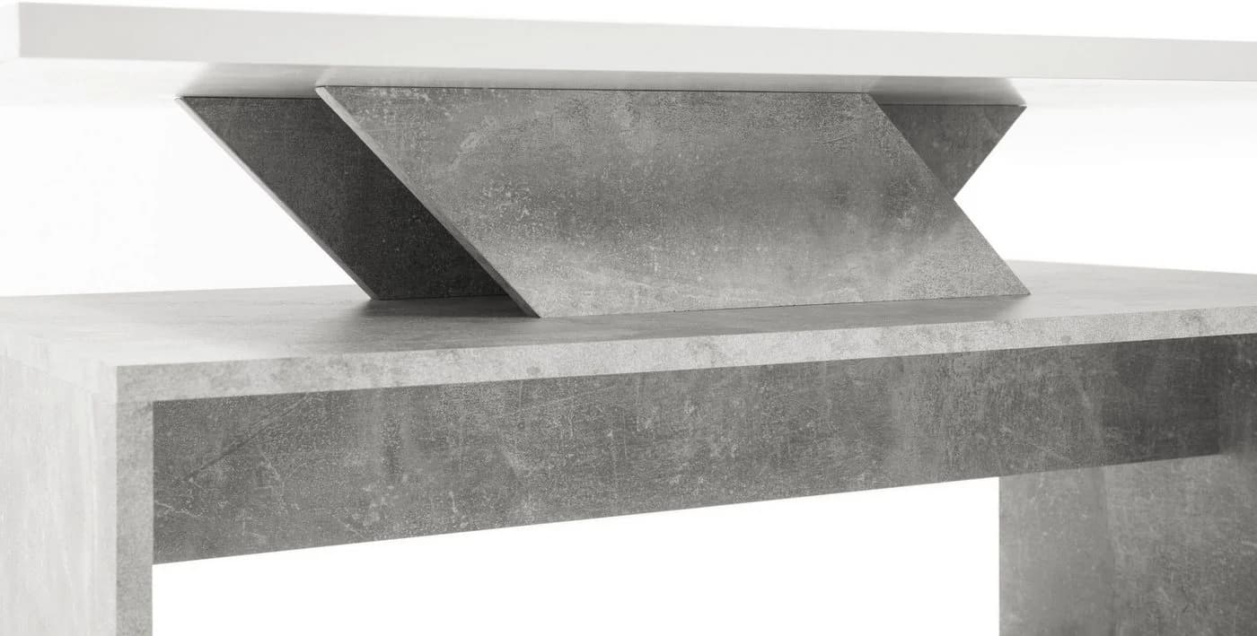 STOLKOM Allegra Couchtisch Weiß Beton Dekor Modern