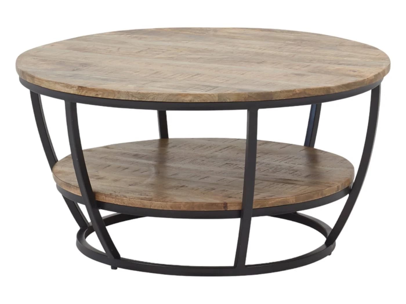 Couchtisch STOLKOM Jambi Mango Schwarz Rund Massivholz