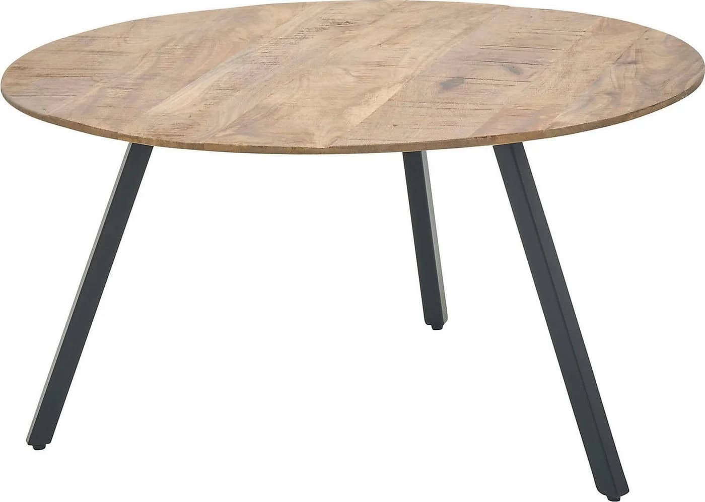 Couchtisch STOLKOM Gloria Mango Schwarz Rund Massivholz