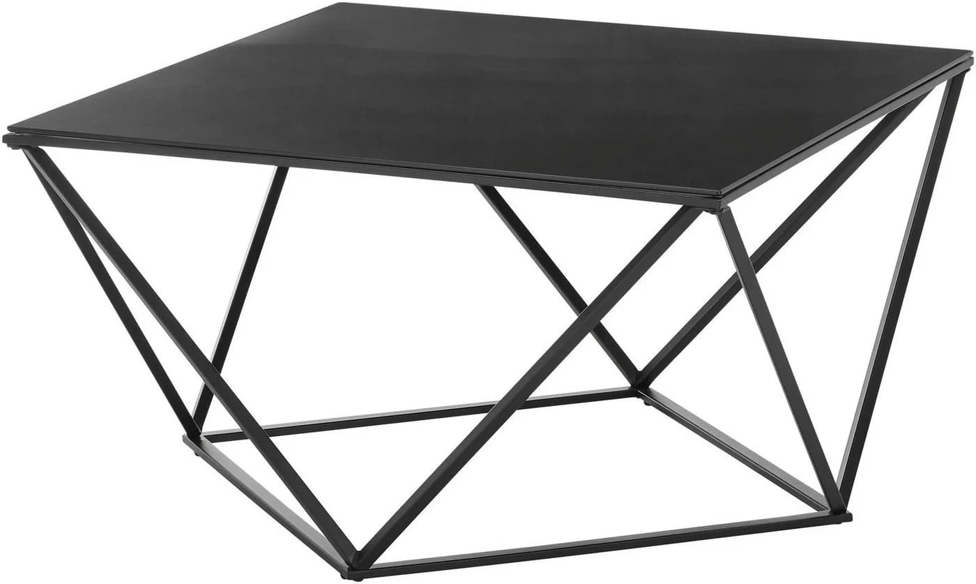 Stolkom Sp.z.o.o. Couchtisch Senta Glastisch quadratisch schwarz