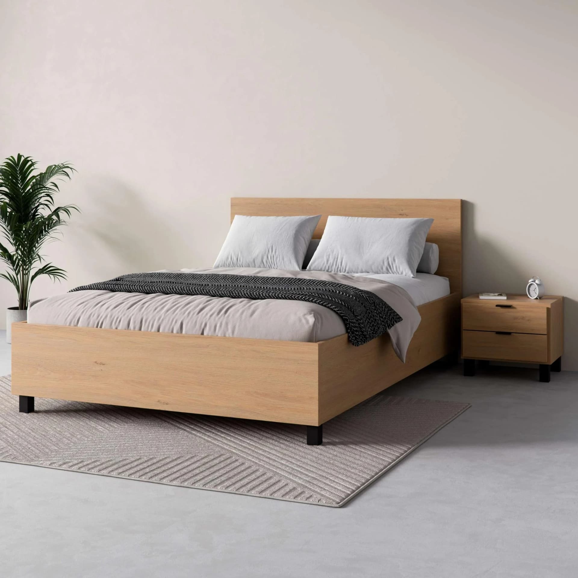 Bett VOX SIMPLE mit Bettkasten Eiche 140x200 cm