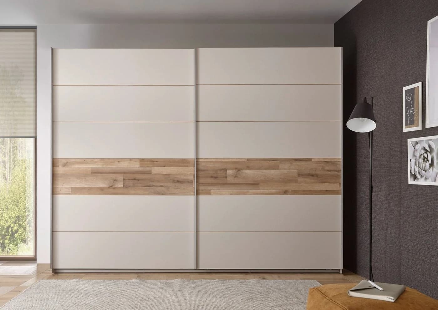 Schlafkontor Schwebetürenschrank Cadore Champagner Montana Oak