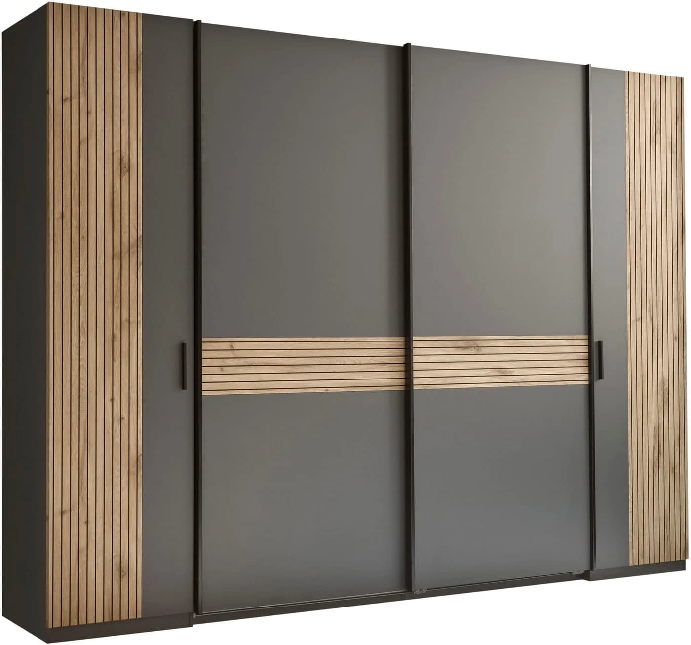 Schlafkontor Daria Kleiderschrank 4-tlg. Graphit/Viking Oak