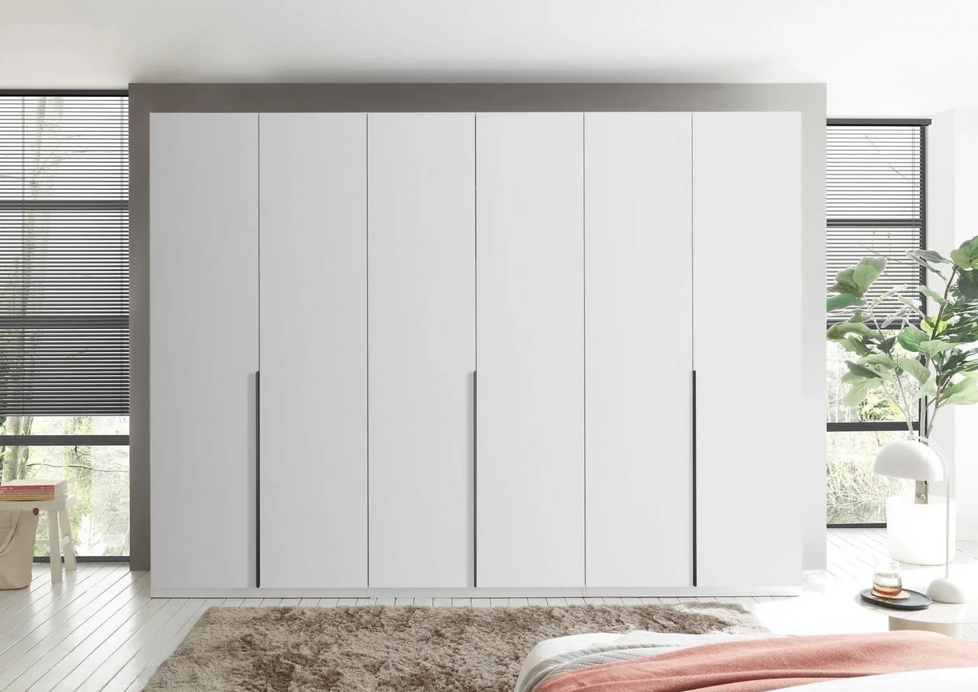 Schlafkontor Drehtürenschrank Camoleo 300cm Hochglanz Weiß Soft-Close
