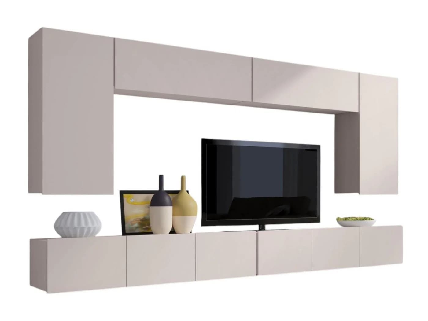 Compleo Wohnwand CALABRO 6er-Set Modern Beige