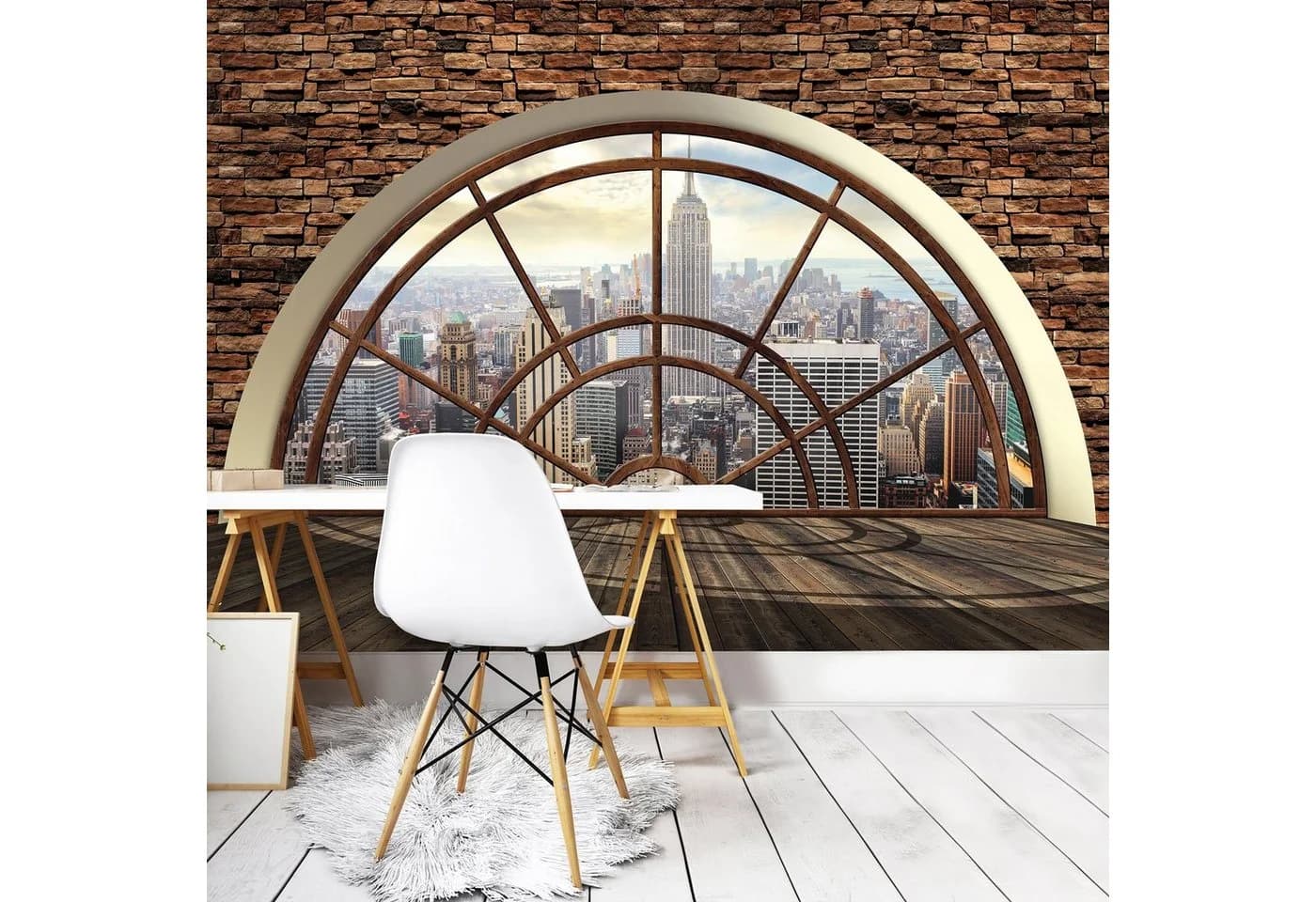 Wallarena Fototapete Fenster New York 3D Vlies Tapete