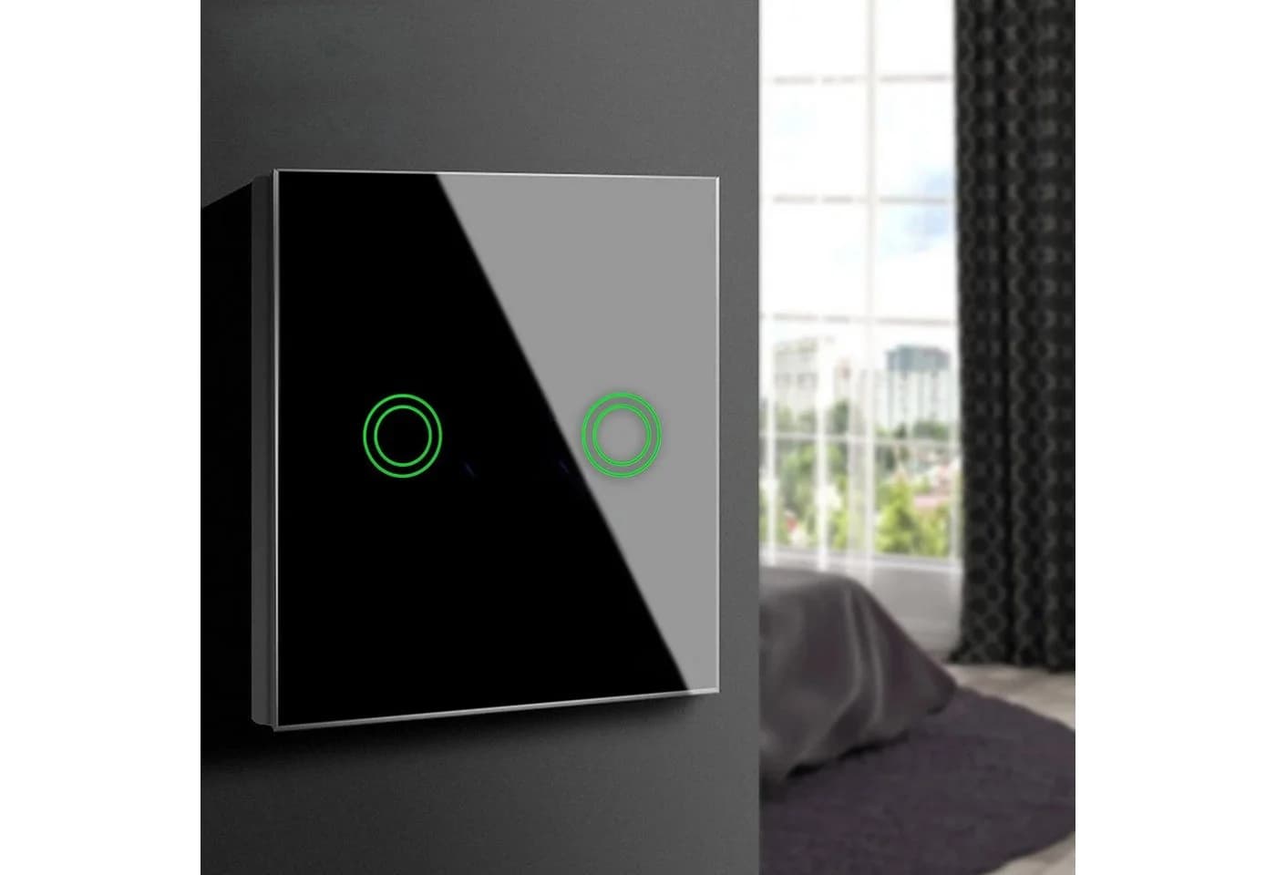 Maclean Touch-Lichtschalter MCE704 Weiß Glas