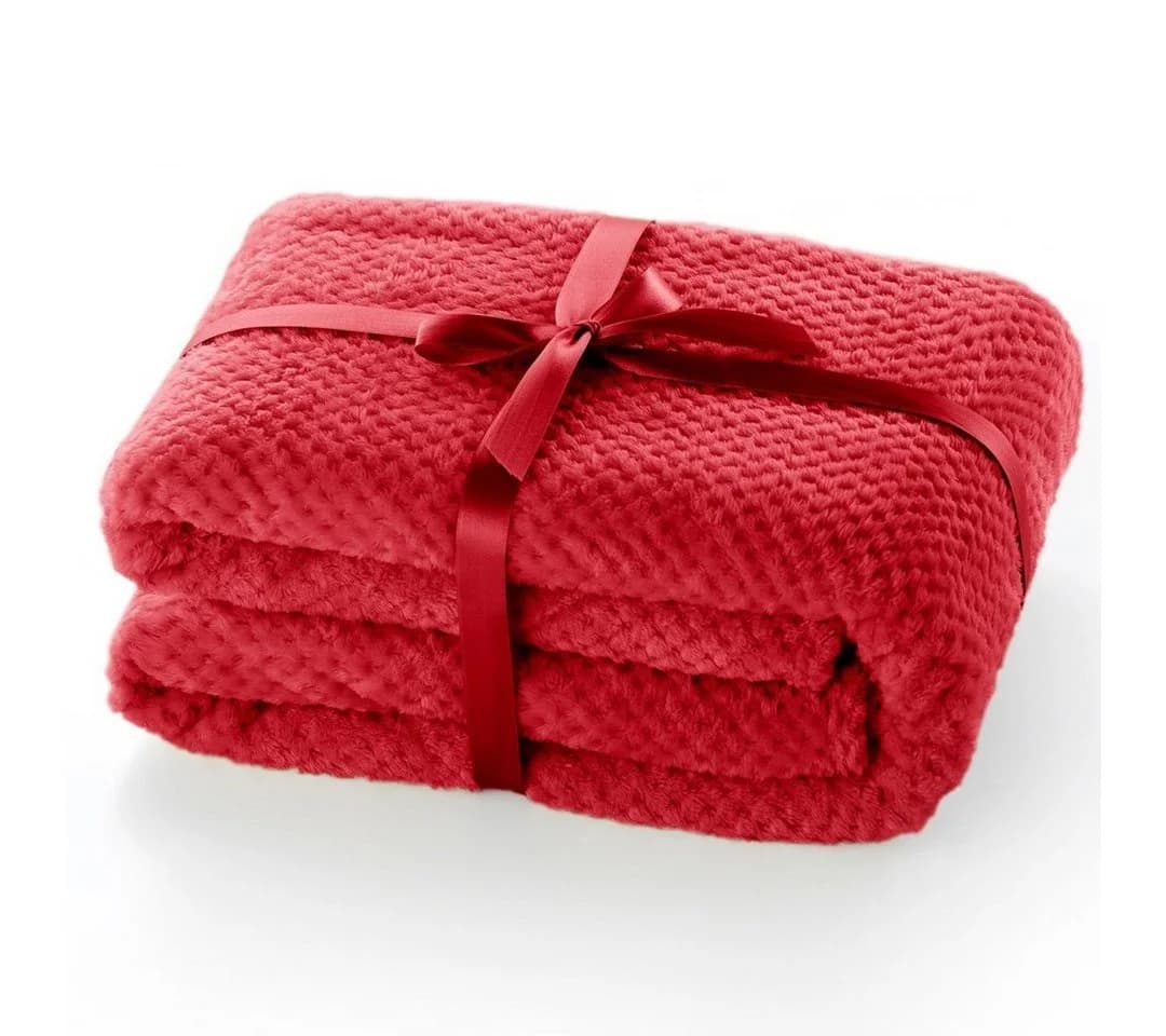 DecoKing Wohndecke Henry Microfaser Kuscheldecke Rot Skandinavisch