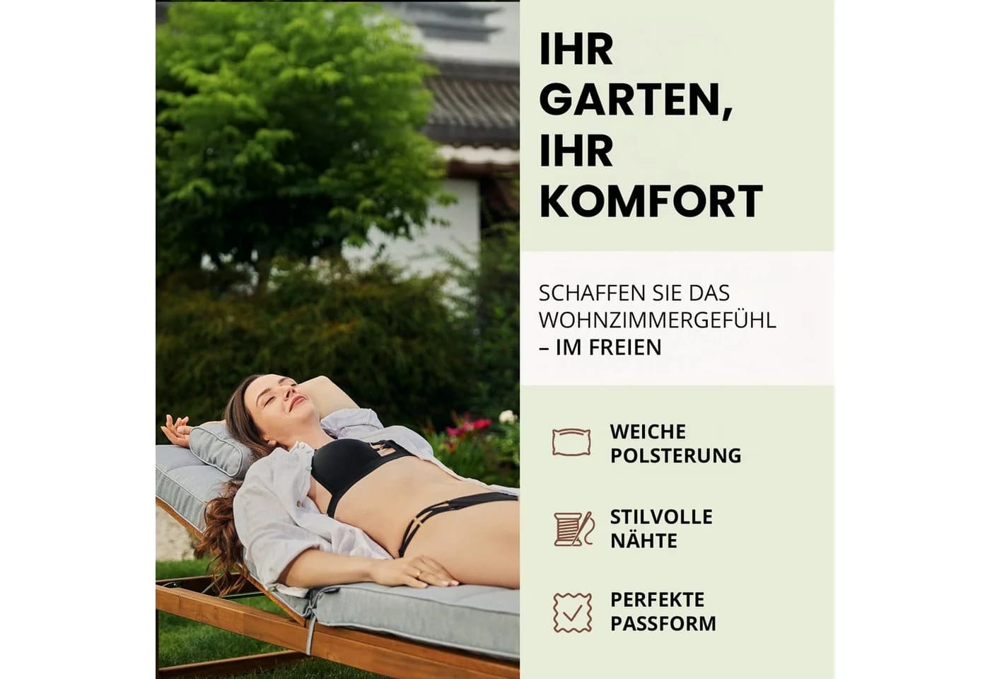 Hobbygarden Liegenauflage Alicante Grau Wasserabweisend