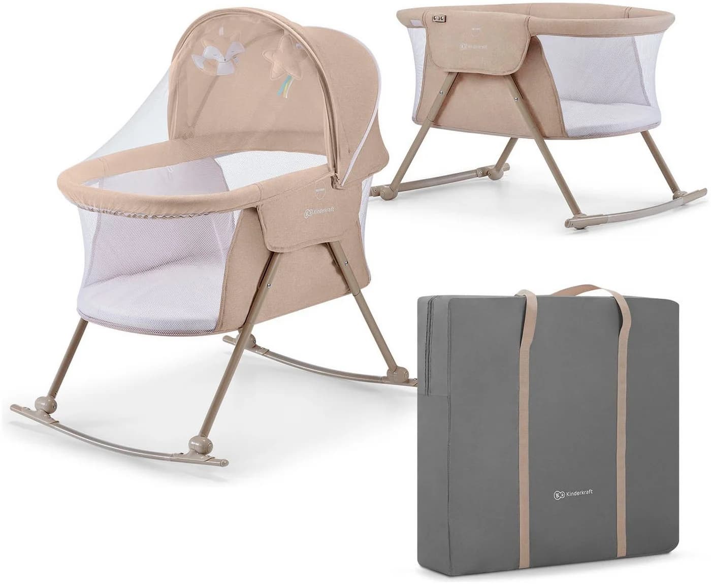 Kinderkraft Baby-Reisebett LOVI Beige
