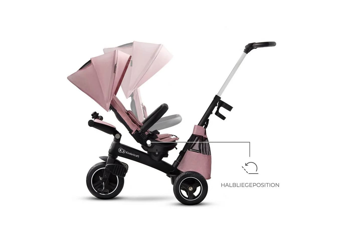 Kinderkraft Dreirad Easytwist Rosa mit Schubstange