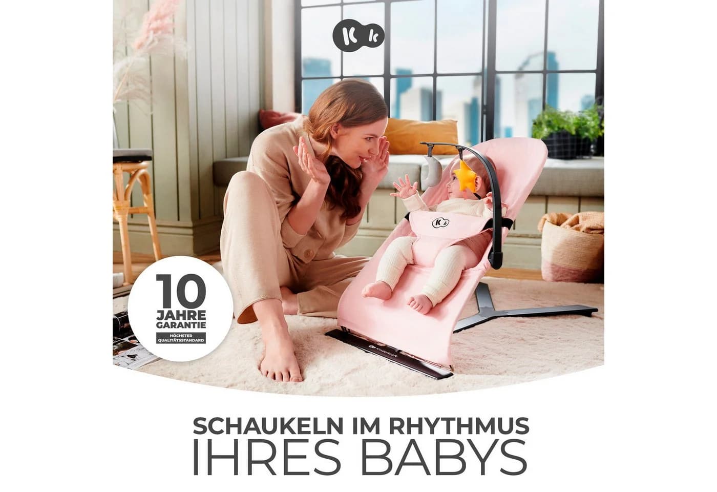 KINDERKRAFT Babywippe MIMI Grau Aluminium Polyester