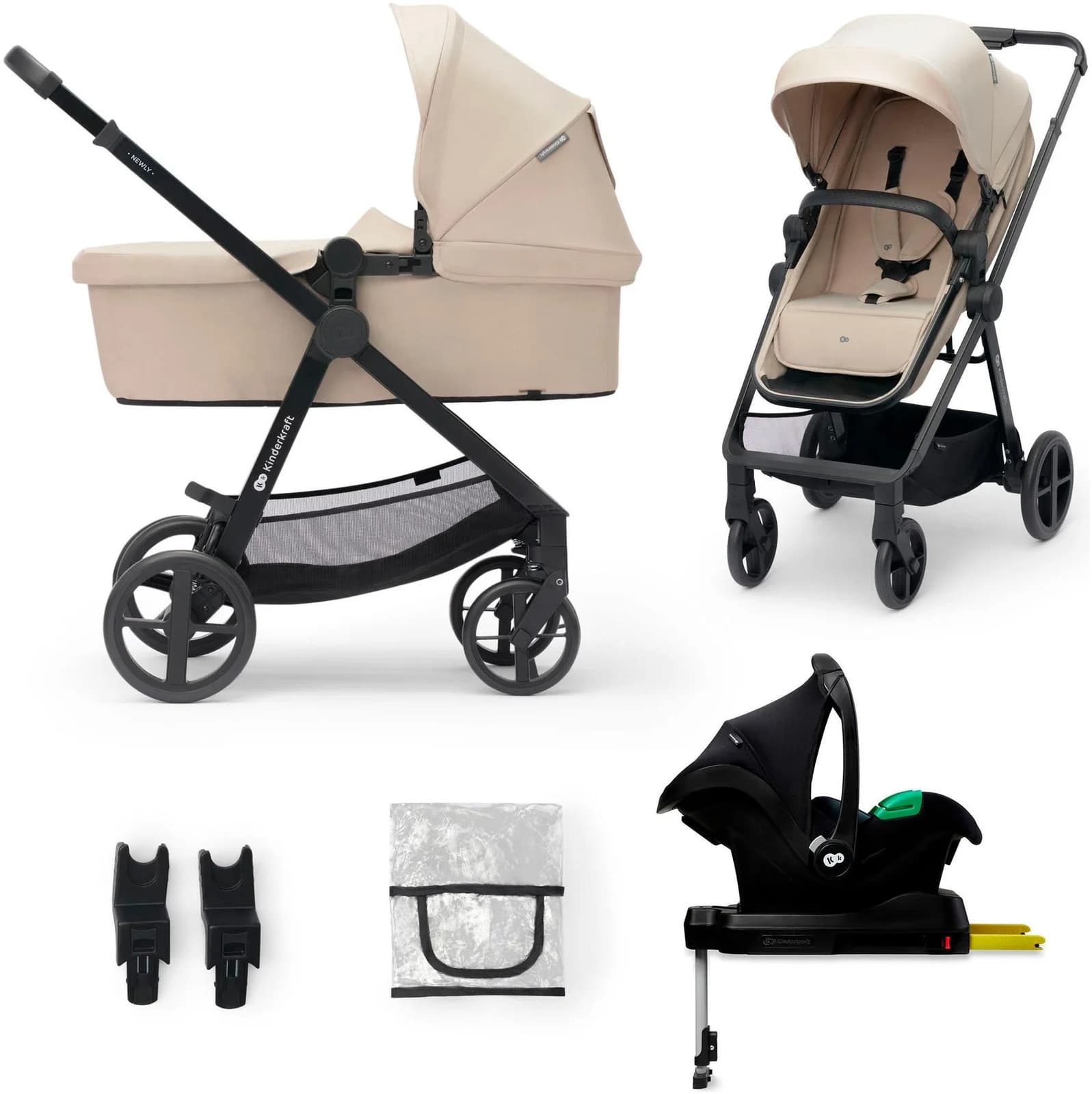 Kombi-Kinderwagen NEWLY 4in1 MINK PRO beige Stahl