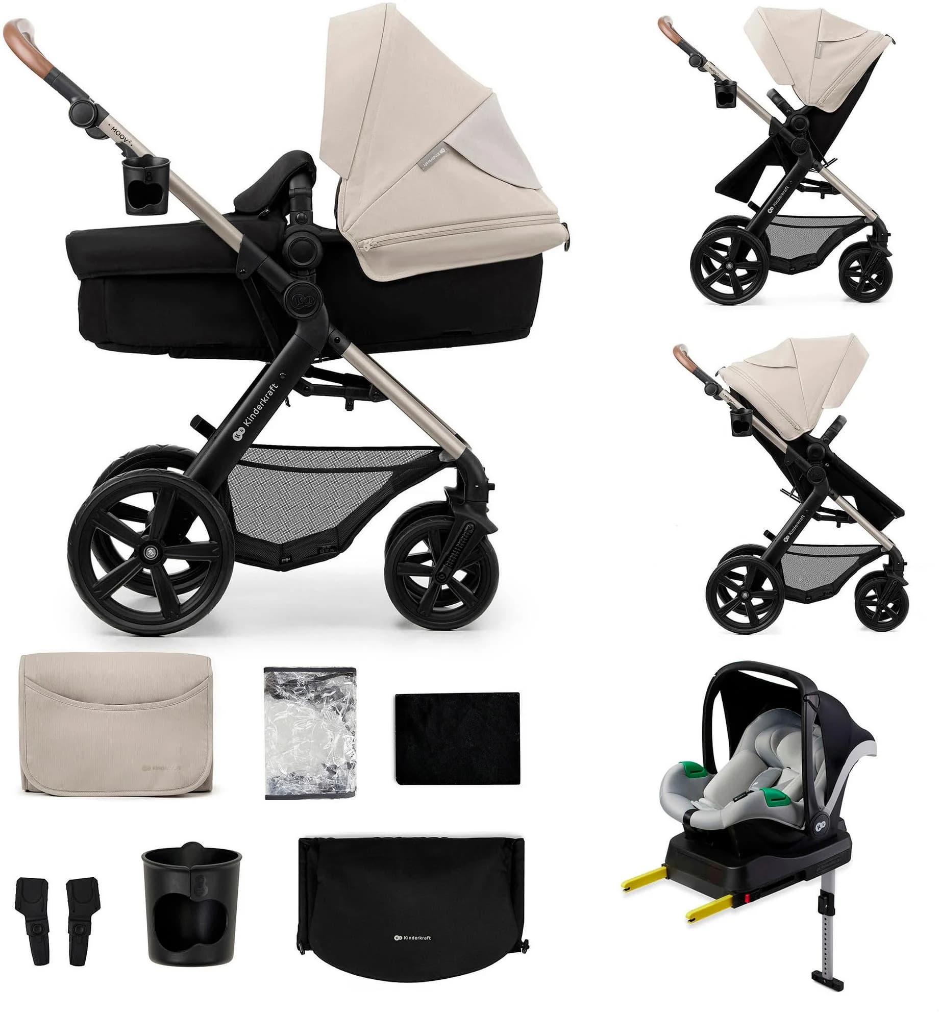 KINDERKRAFT MOOV 2 4in1 EVA Kinderwagen - Grau/Schwarz