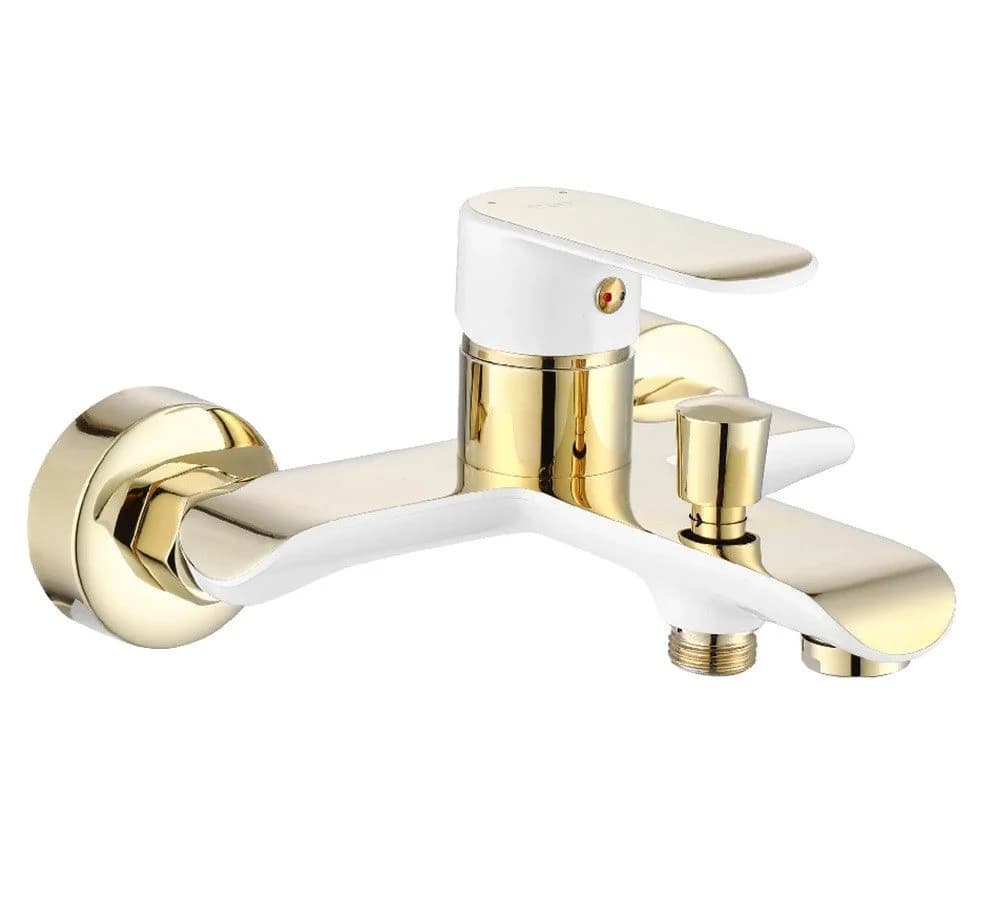 wohnwerk.idee Wannenarmatur Badewanne Weiß Schwarz Gold Chrom