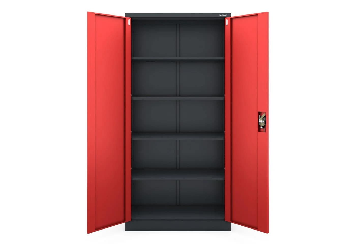 Jan Nowak Aktenschrank Metall Anthrazit-Rot 90x185x40 cm