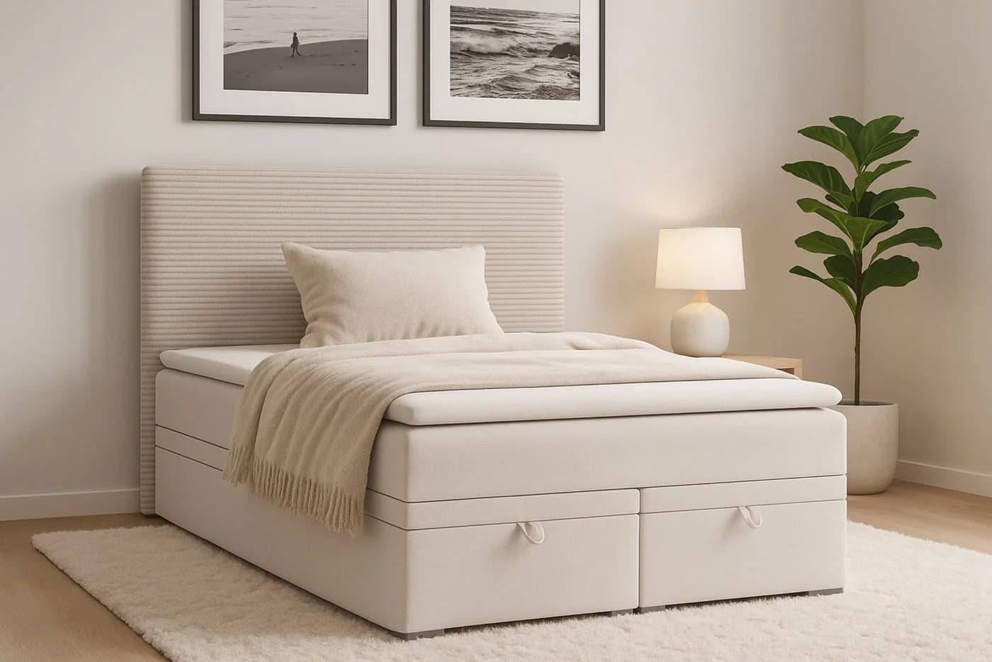 Deine Möbel 24 Boxspringbett DARO mit Matratze H4 & Topper