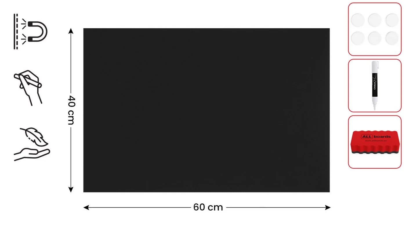 ALLboards Magnettafel Metallisch Schwarz - Magnetische Whiteboard Tafel