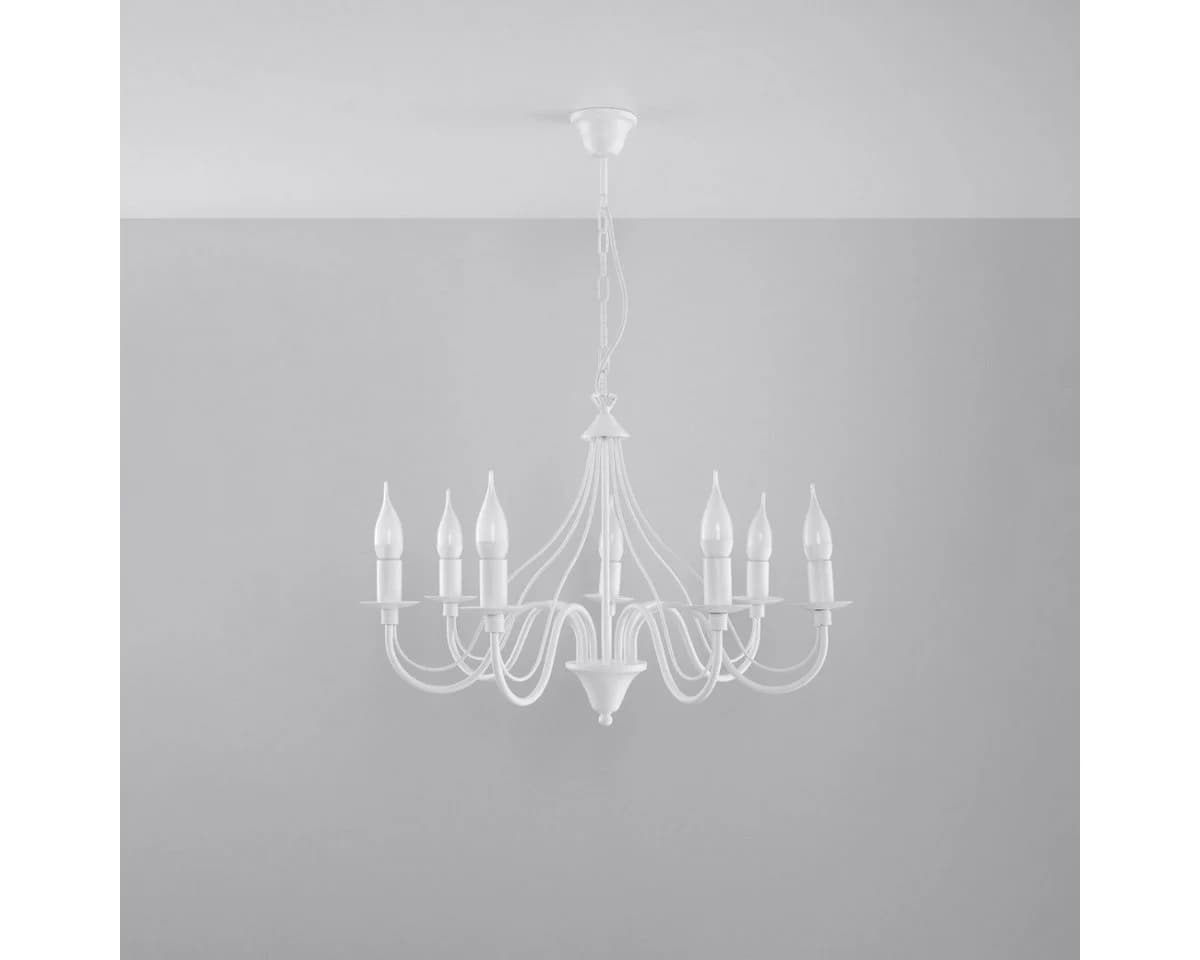 SOLLUX lighting Kronleuchter Minerwa 7 Weiß
