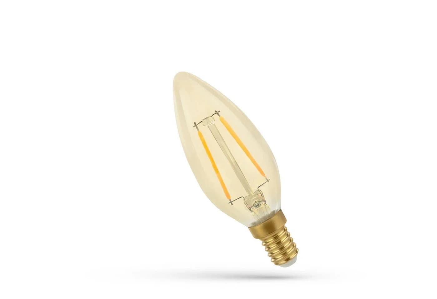 Spectrum LED-Leuchtmittel E14 5W Kerzenform Gold Retro