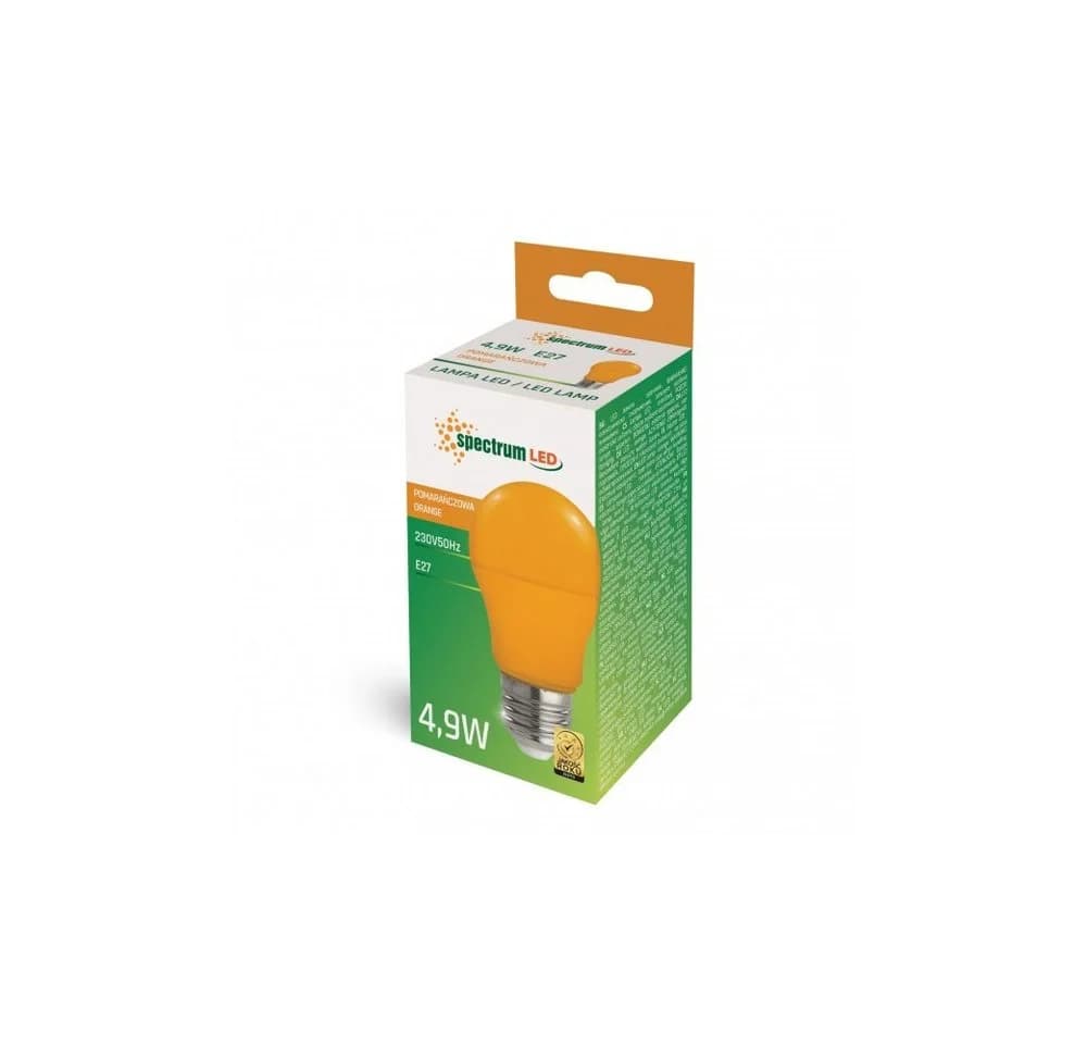 Spectrum LED-Leuchtmittel E27 Orange 4,9W Birnenform 270° Lichterkette Deko