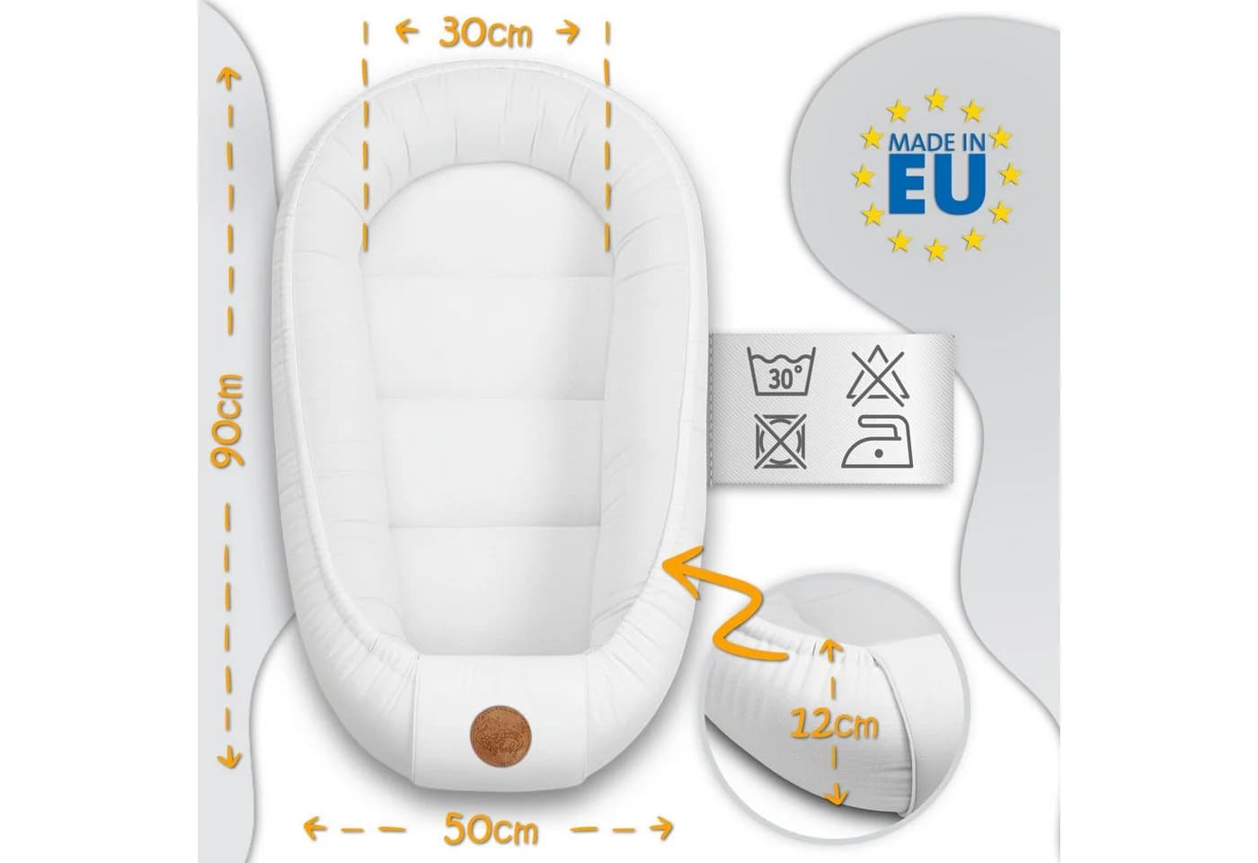 Totsy Baby Kuschelnest Babynest Neugeborene 90 x 50 cm - Baby Nestchen
