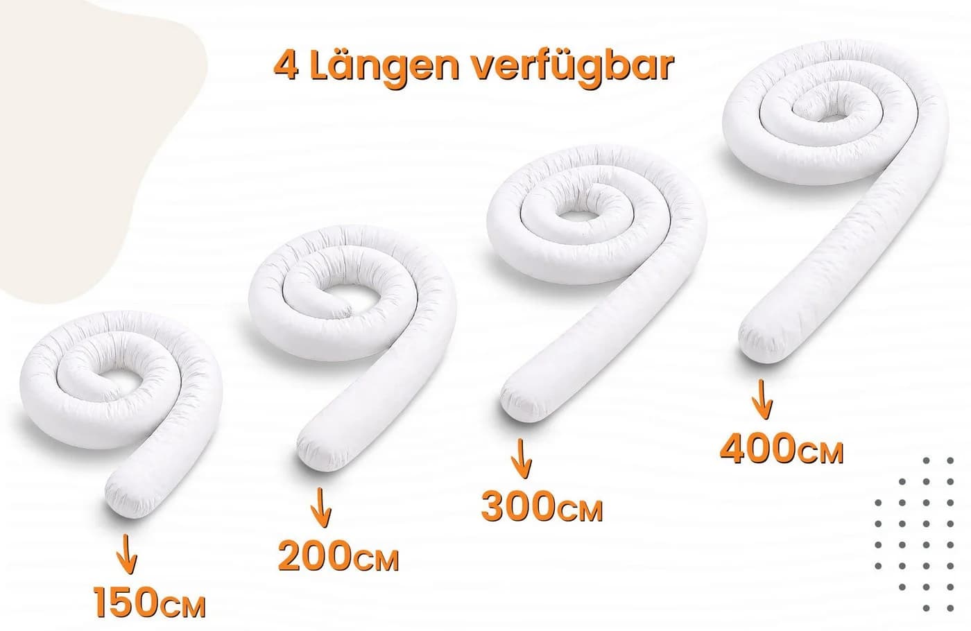 Totsy Baby Nestchenschlange XXL Bettschlange Weiß