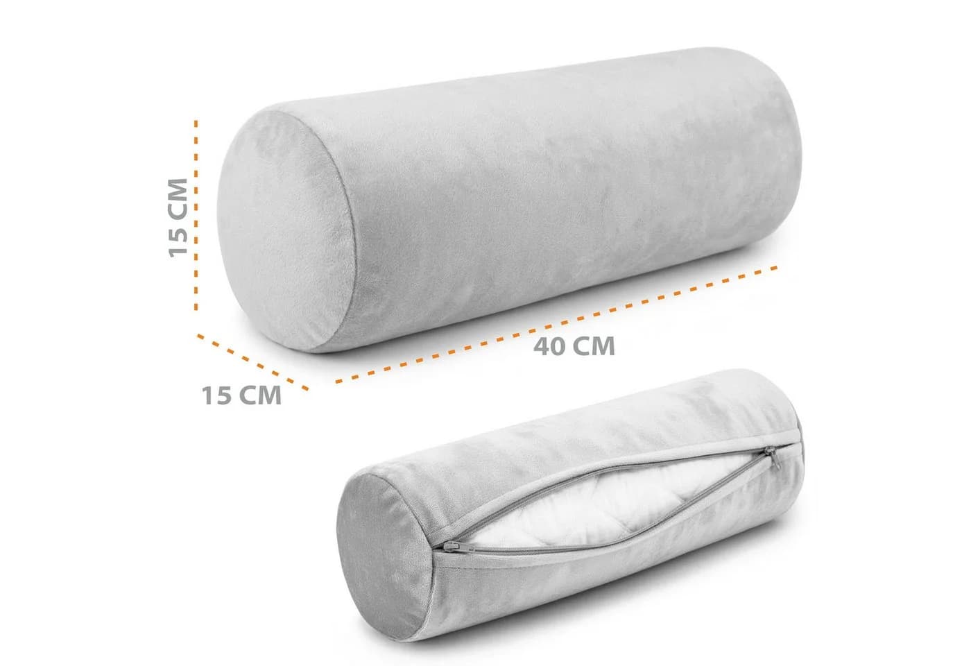 Amazinggirl Nackenrolle mit Bezug Beige Yoga Bolster Knierolle