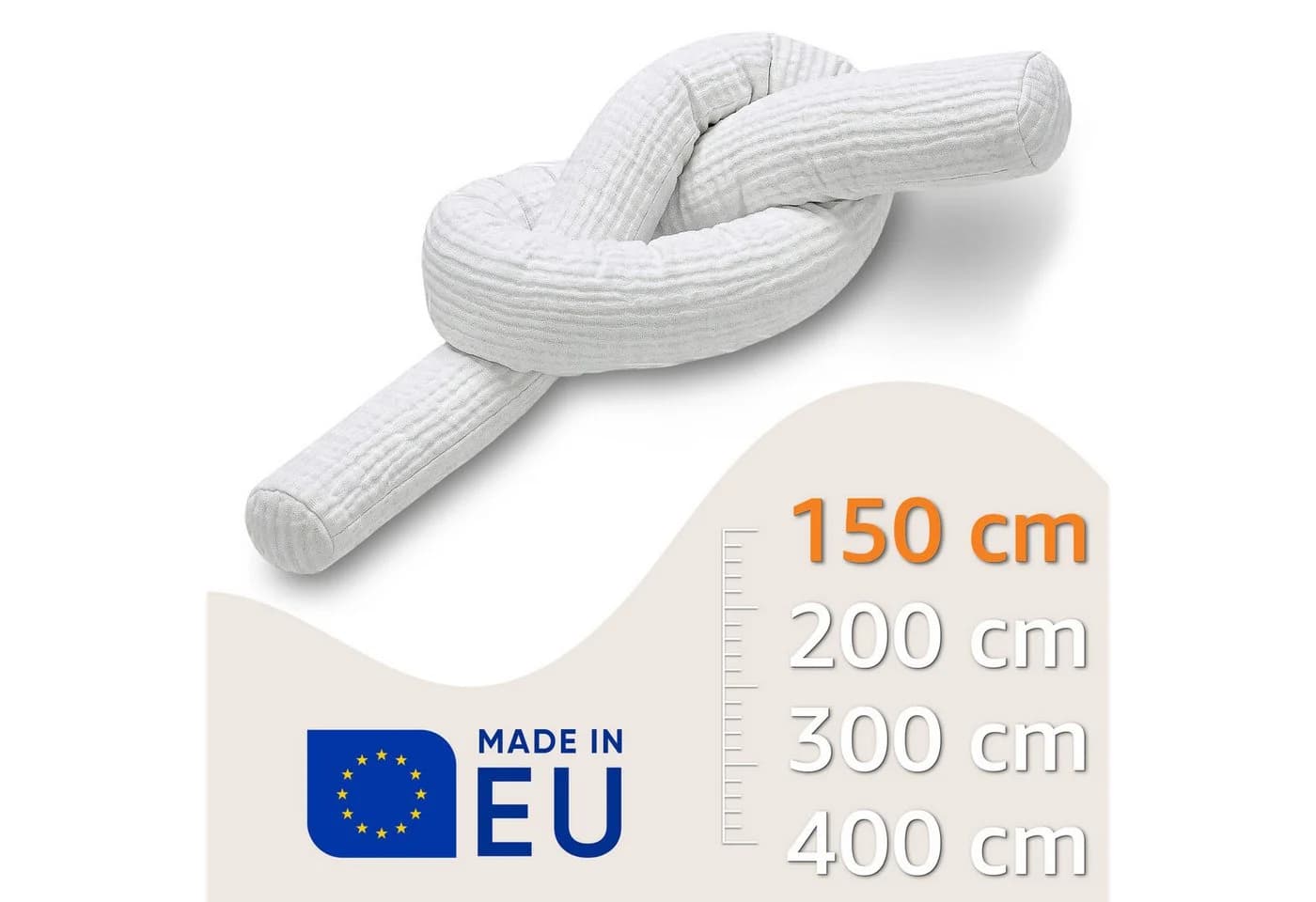 Totsy Baby Seitenschläferkissen 150 cm Baumwolle Beige