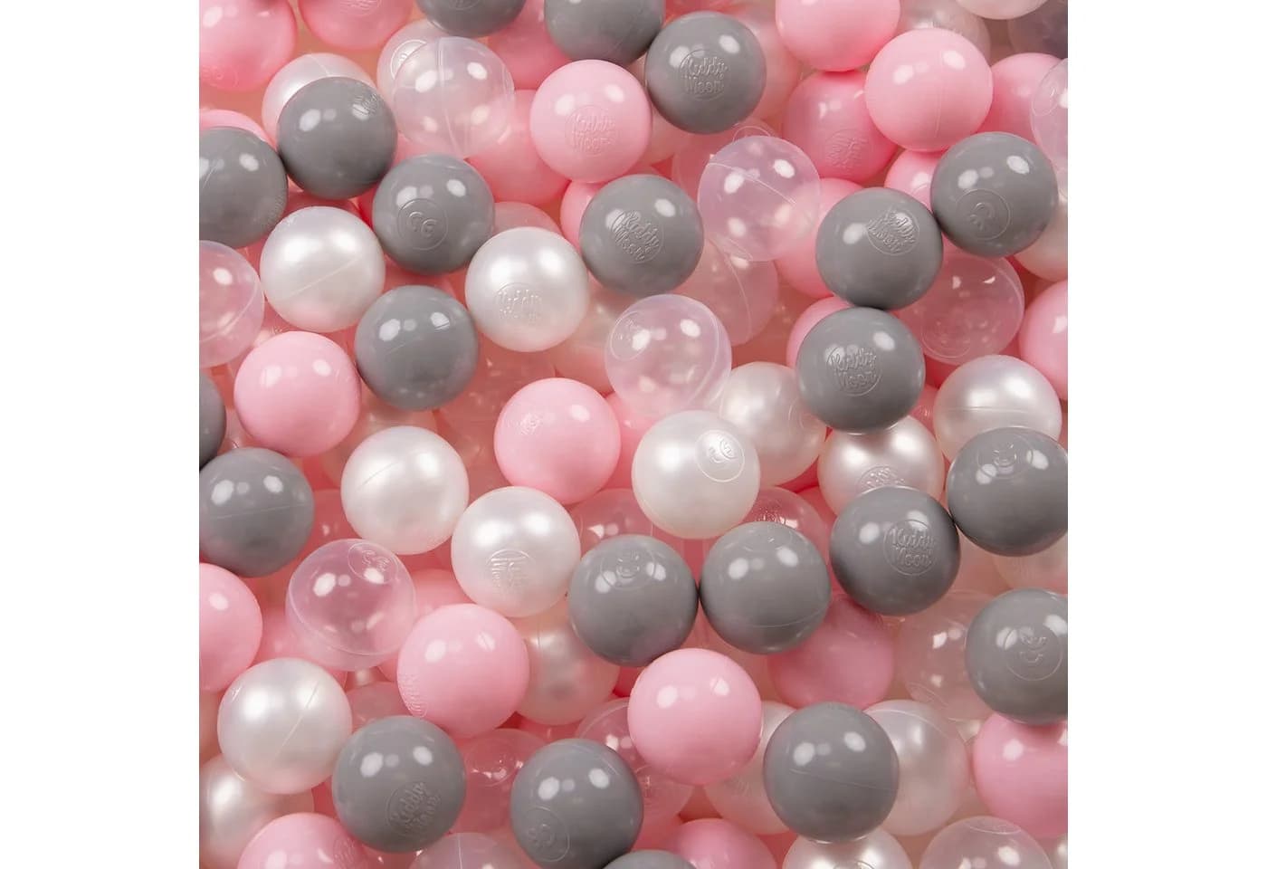 SELONIS Bällebad Rund 200 Bälle Grau/Rosa