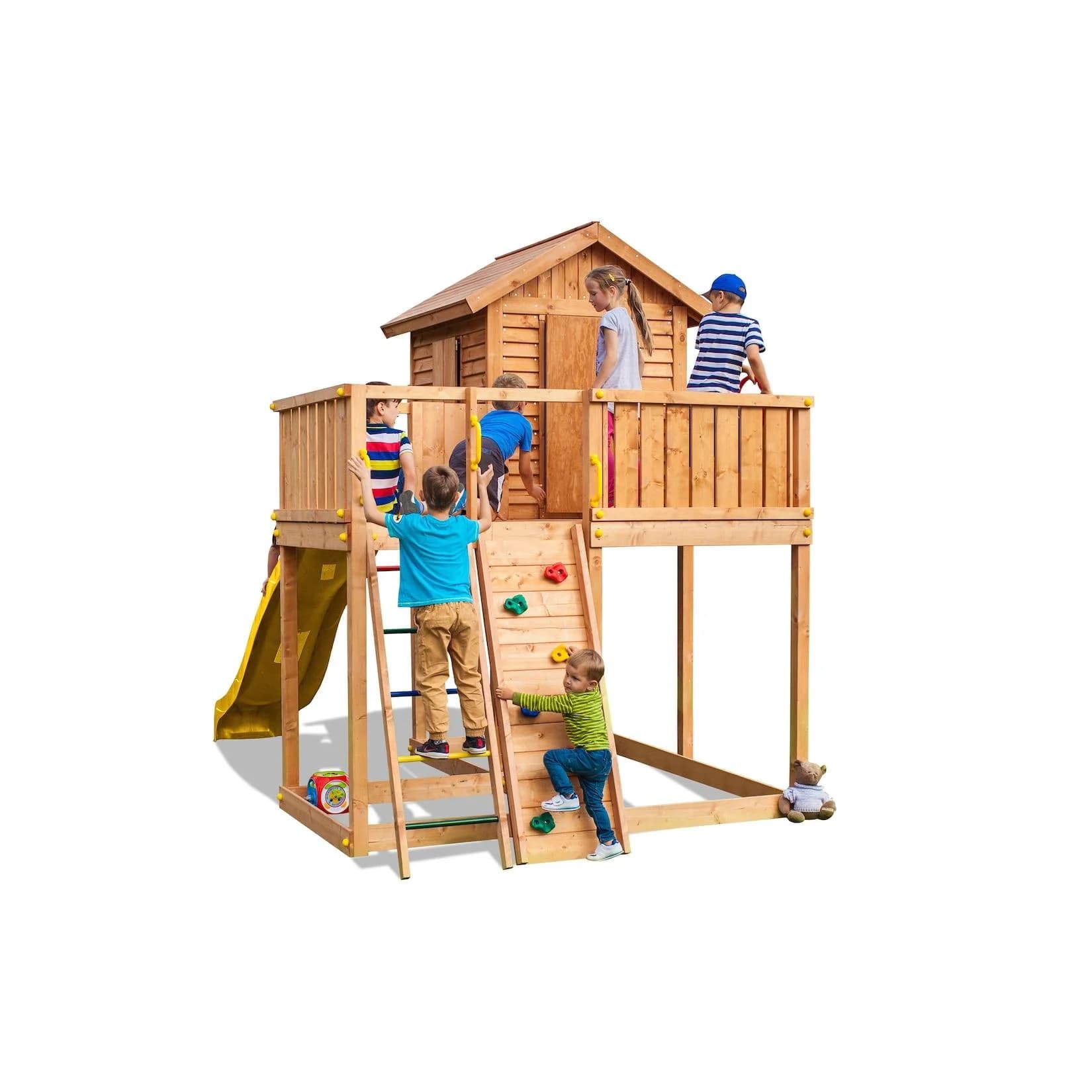 FUNGOO Spielturm My SIDE Step On mit Rutsche und Kletterwand